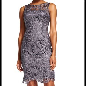 Adrianna Papell Gray Lace Dress
